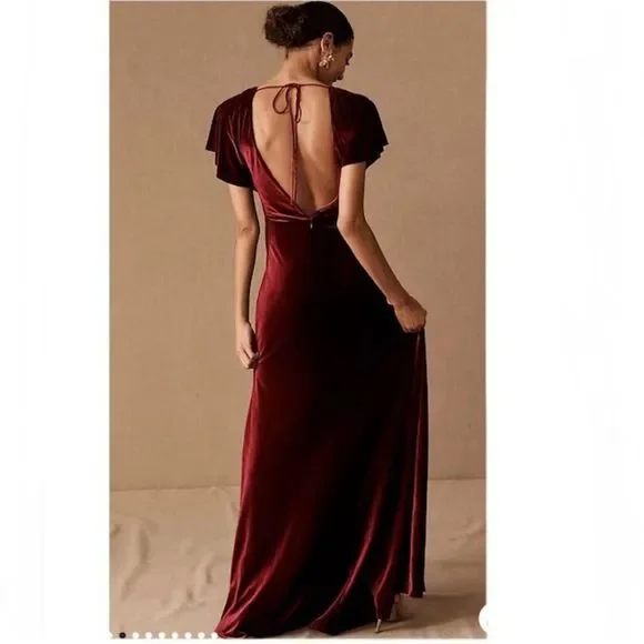 Jenny Yoo Ellis Velvet Open Back Dress size 8